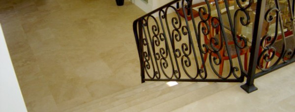 Custom tiled stairs