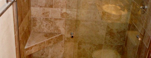 Shower w/custom seat