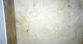 Custom shower with mosiac tiles