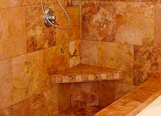 Shower with built-in seat