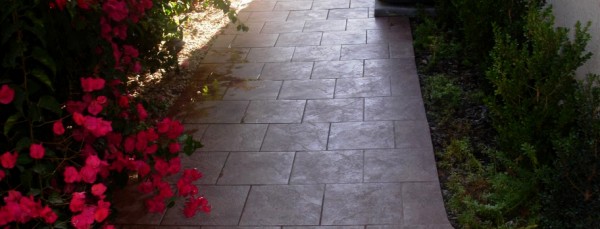 Tiled outdoor walkway
