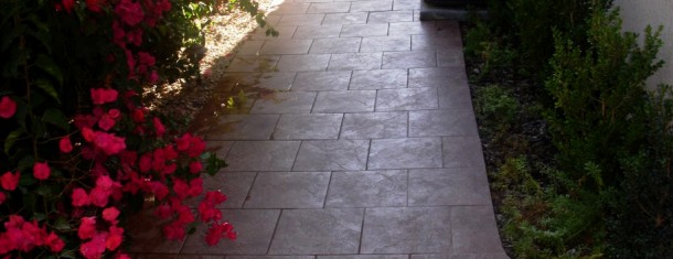 Tiled outdoor walkway